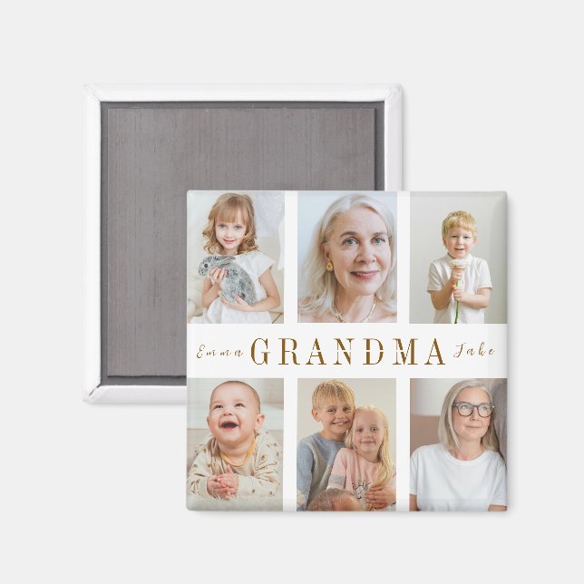 Imán Magnet de Abuela Personalizado | Fotos personaliza (Anverso/Reverso)