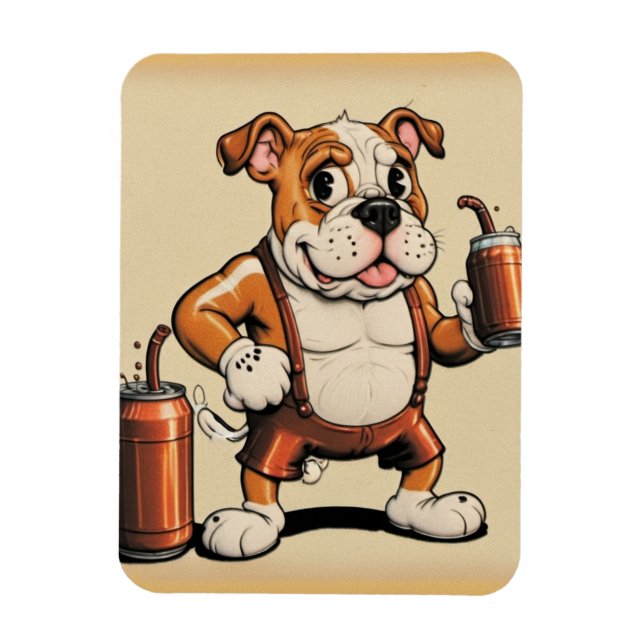 Imán Magnet de arte bulldog (Vertical)