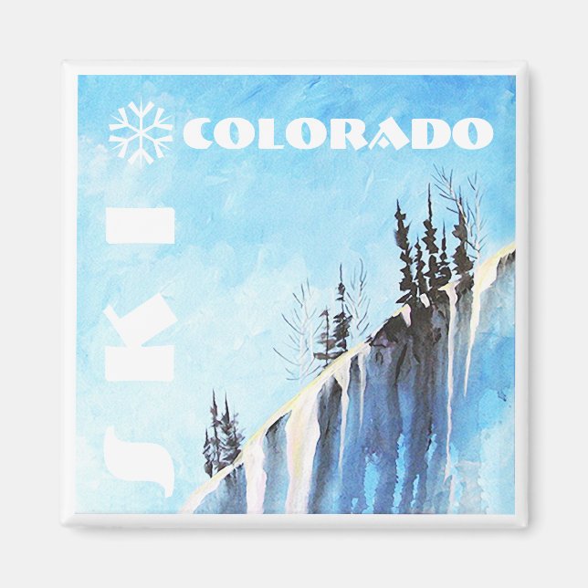 Imán Magnet de arte de Ski Colorado (Frente)