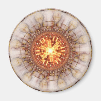 Imán Magnet de Arte Fractal: Medailon azteca