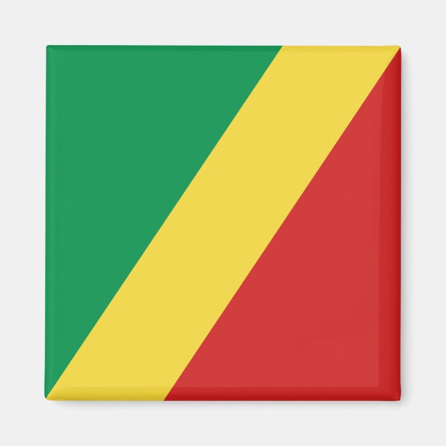 Imán Magnet de bandera de Congo-Brazzaville (Frente)