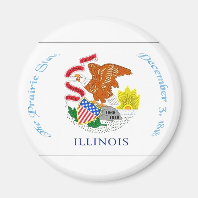 Imán Magnet de Bandera de Illinois (Frente)