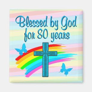 IMÁN MAGNET DE BENDICIONES DE CUMPLEAÑOS 80 AZULES