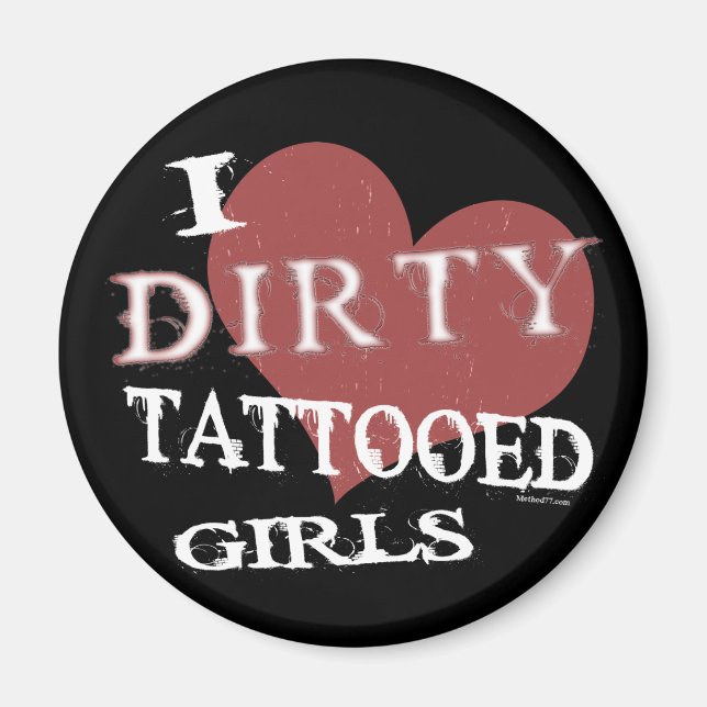 Imán Magnet de Chicas sucios tatuados (Frente)