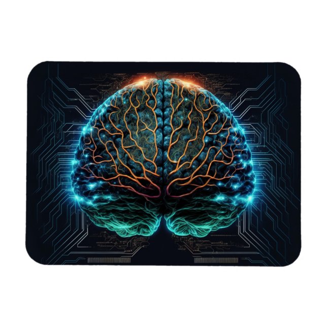 Imán Magnet de Cibercerebro Informático (Horizontal)