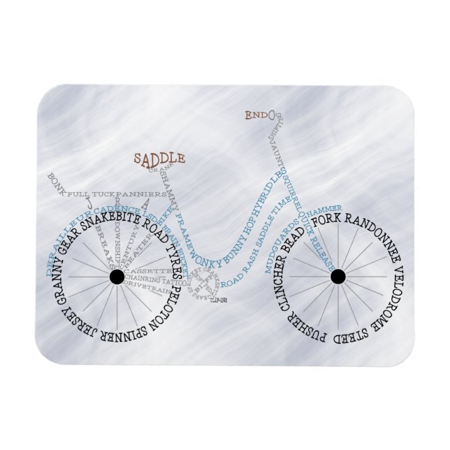 Imán Magnet de ciclismo de bicicleta tipográfica (Horizontal)