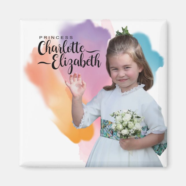Imán Magnet de cumpleaños 6 de la princesa Charlotte El (Frente)