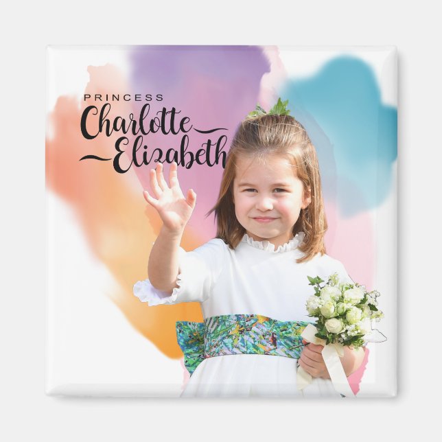 Imán Magnet de cumpleaños 6 de la princesa Charlotte El (Frente)