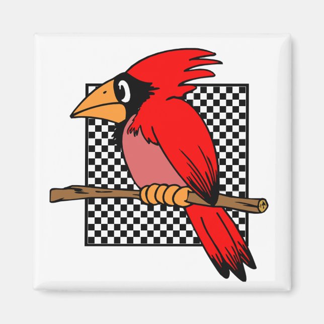IMÁN MAGNET DE DISEÑO DE AVES CARDINALES (Frente)