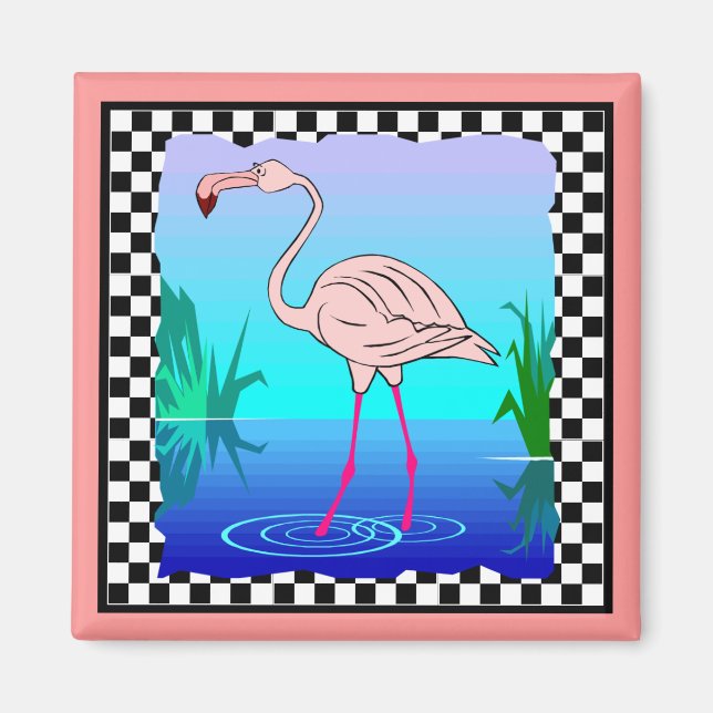 IMÁN MAGNET DE DISEÑO DE FLAMINGO (Frente)