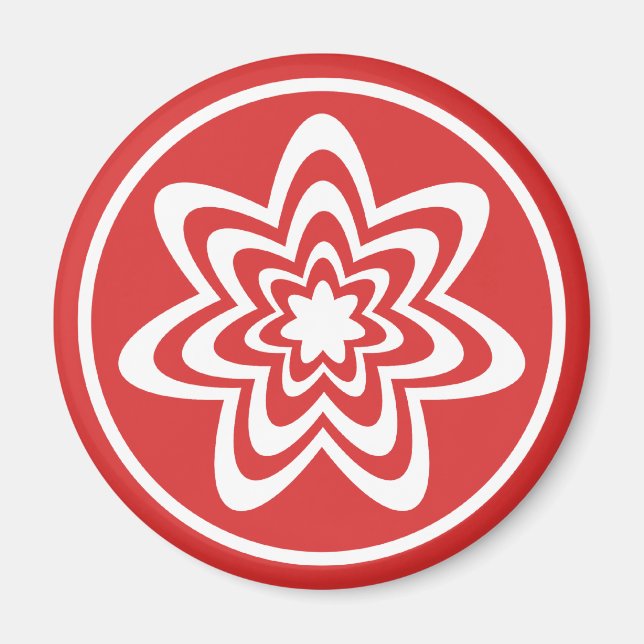 Imán Magnet de explosión floral, rojo brillante (Frente)