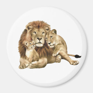 Imán Magnet de familia de leones