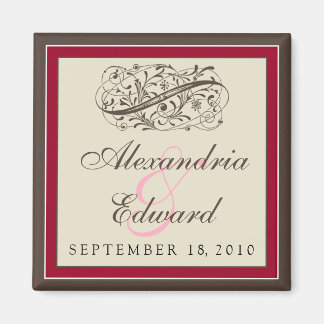 Imán Magnet de Favor de la Boda Sencillamente Elegante: