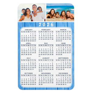 Imán Magnet de fotos del calendario 2026 para Fridge Bl