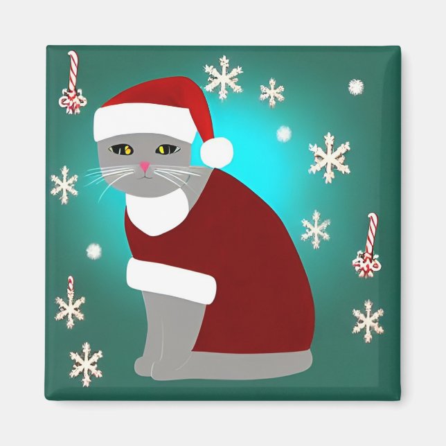 Imán Magnet de gatos de navidades (Frente)