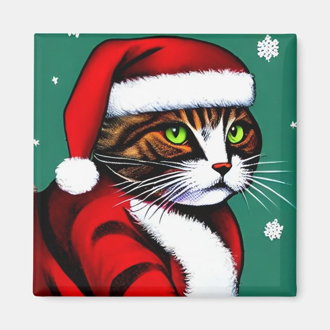 Imán Magnet de gatos de navidades (Frente)