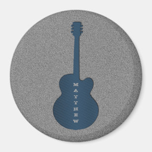 Imán Magnet de guitarra a rayas, azul oscuro