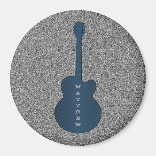 Imán Magnet de guitarra a rayas, azul oscuro (Frente)