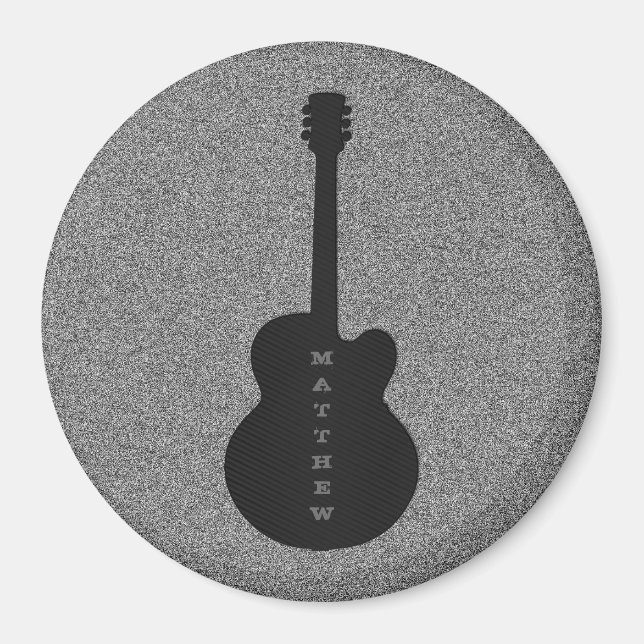 Imán Magnet de guitarra a rayas, negro (Frente)