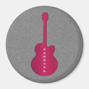 Imán Magnet de guitarra a rayas, rosa caliente