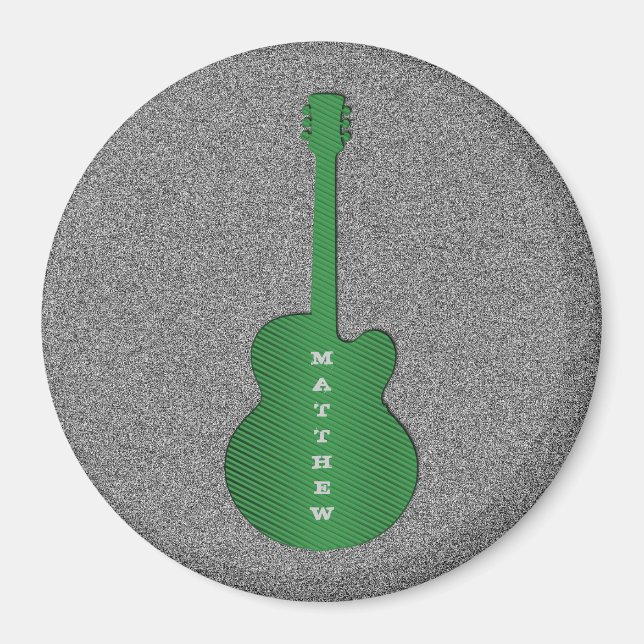 Imán Magnet de guitarra a rayas, verde (Frente)