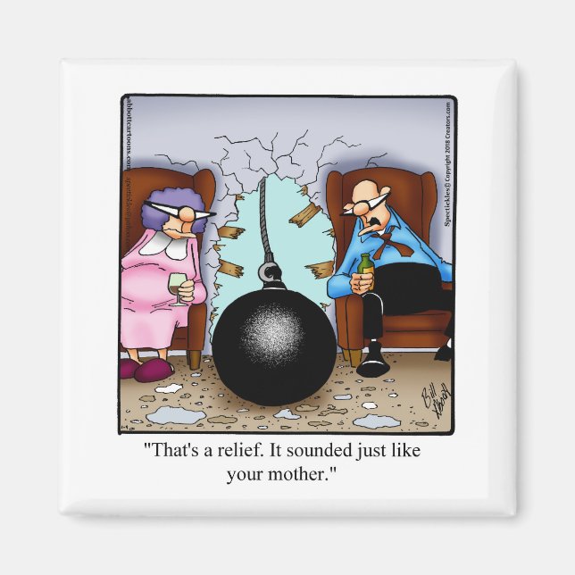 Imán Magnet de Humor de matrimonio divertido Refrigerad (Frente)