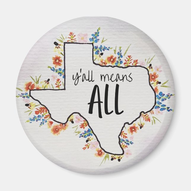 Imán Magnet de inclusión de flores silvestres de Texas (Frente)