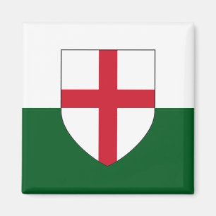 Imán Magnet de Inglaterra y Gales - Escudo en blanco y 