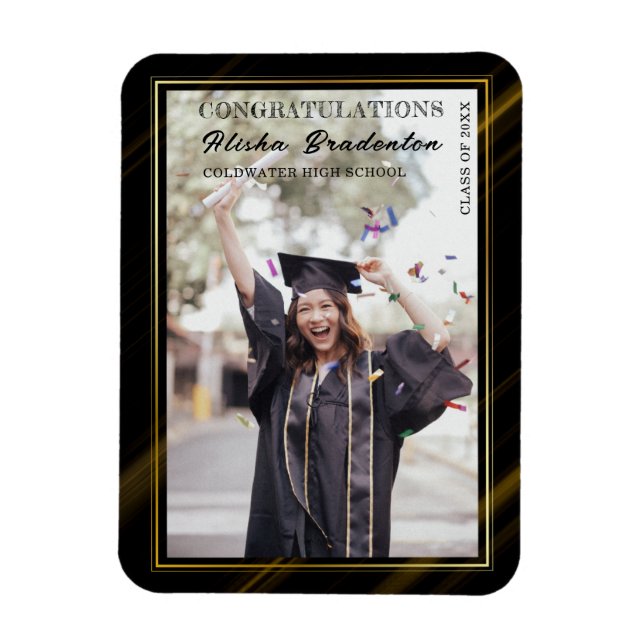 Imán Magnet de Invitación de fotos de graduados de feli (Vertical)
