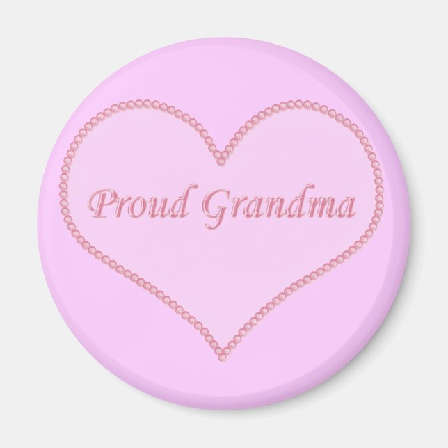 Imán Magnet de la abuela orgullosa, rosa (Frente)