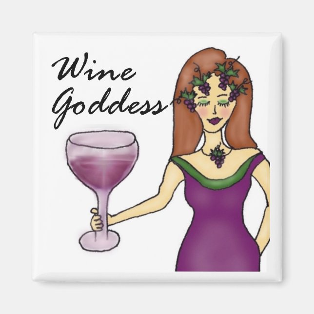 Imán Magnet de la diosa del vino (sin decir) (Frente)