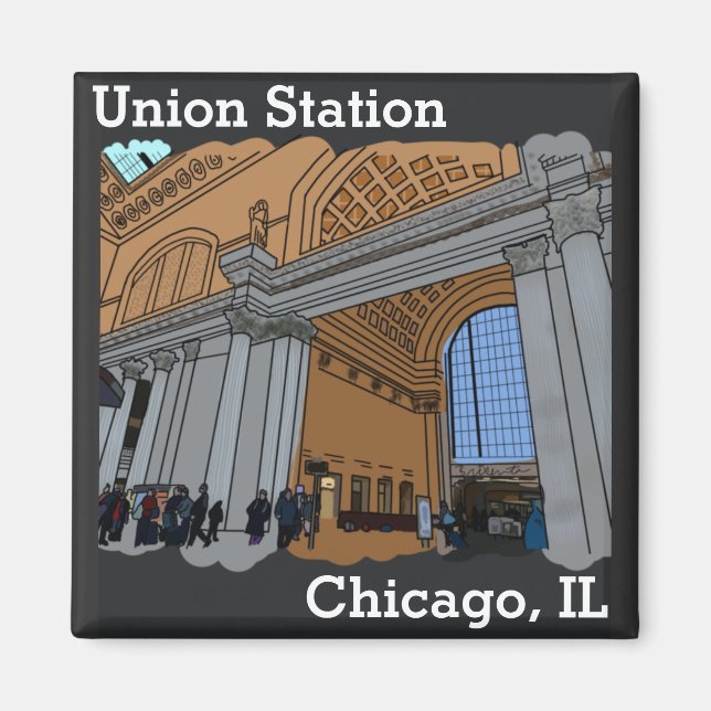 Imán Magnet de la estación sindical de Chicago (Frente)