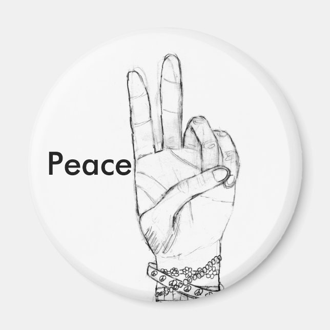 Imán Magnet de la mano de la paz (Frente)