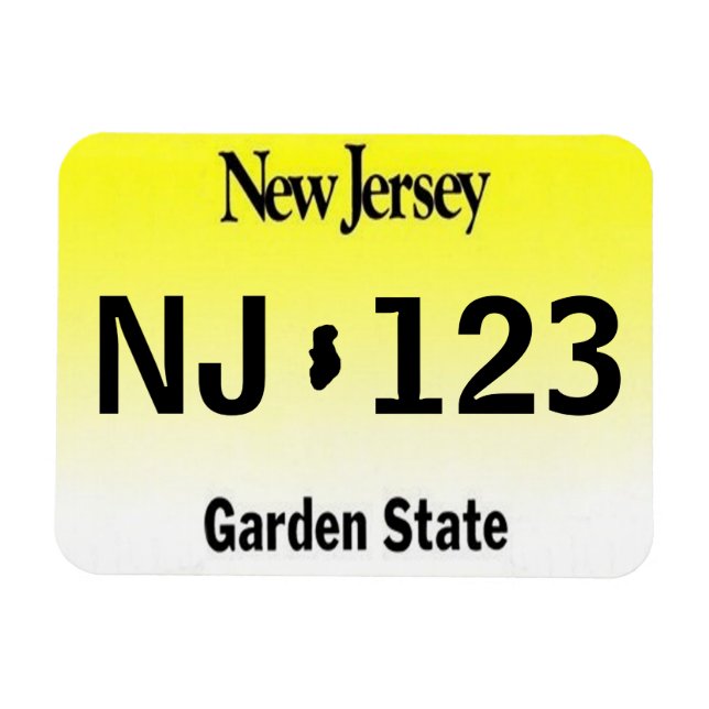 Imán Magnet de la placa de licencia de NJ (Horizontal)