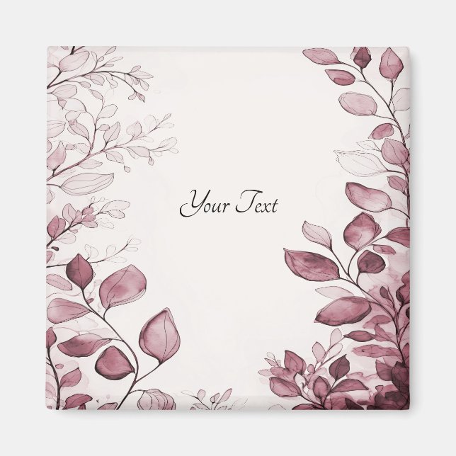 Imán Magnet de las hojas rojas modernas (Frente)