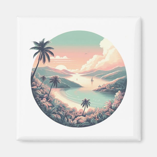 Imán Magnet de las Islas Vírgenes de Estados Unidos (Frente)