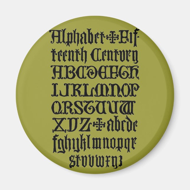 Imán Magnet de letras góticas (Frente)