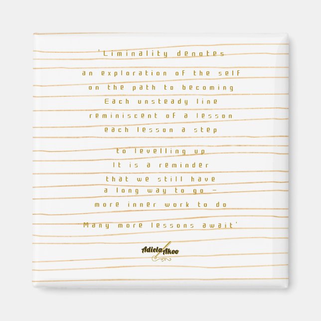 Imán Magnet de Liminalidad del poeta Adiela Akoo (Frente)