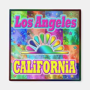 Imán Magnet de los Ángeles CA Sun & Palms
