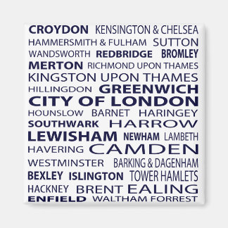 Imán Magnet de los Boroughs de Londres (blanco)