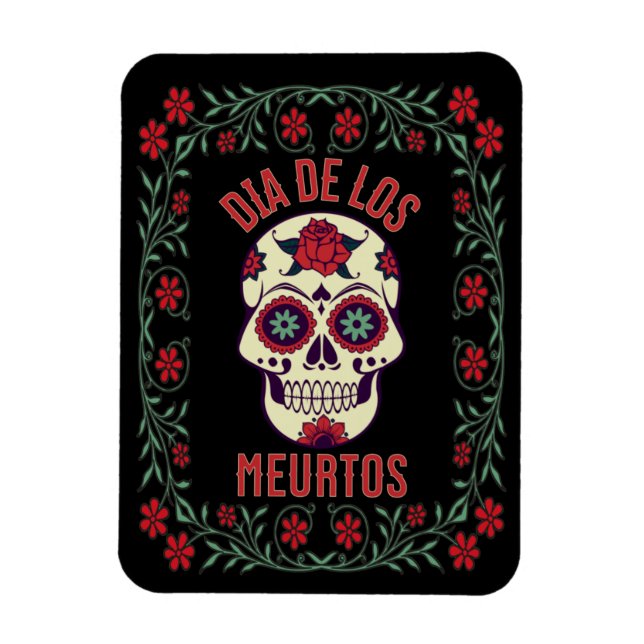 Imán Magnet de los Muertos Sugar Skull (Vertical)