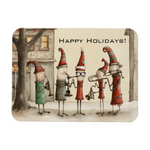 Imán Magnet de los músicos de la calle navideña navidad