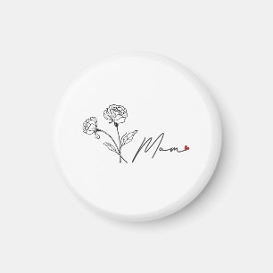 Imán Magnet de mamá floral elegante y minimalista