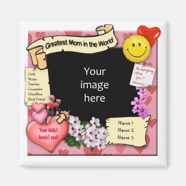 Imán Magnet de mamá más grande con tu foto (Frente)