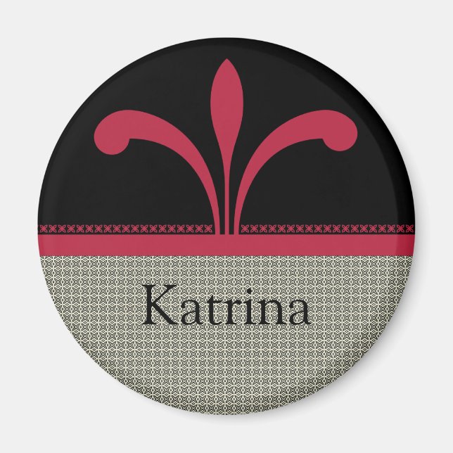 Imán Magnet de Moda floral, magenta (Frente)