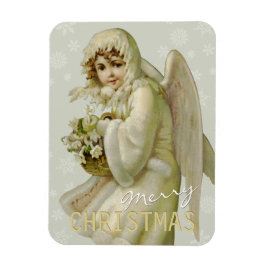 Imán Magnet de Navidades de ángel de invierno de época