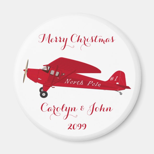 Imán Magnet de Navidades de avión del Polo Norte (Frente)