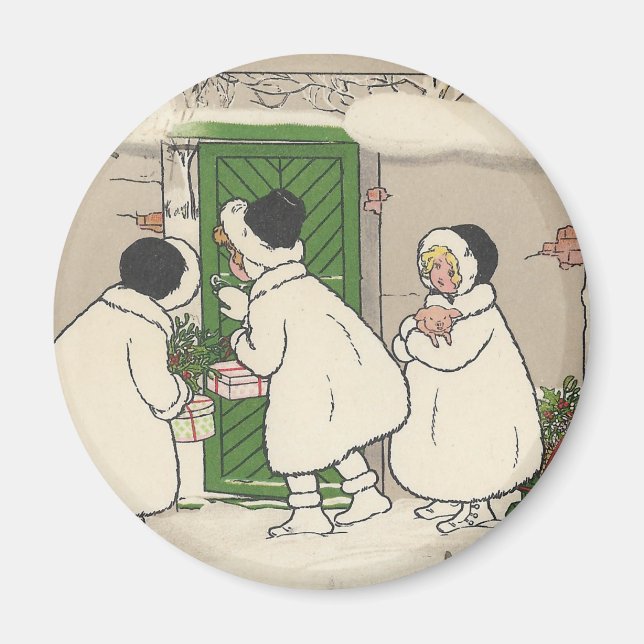 Imán Magnet de Navidades de Chicas de regalo de Francia (Frente)