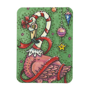 IMÁN MAGNET DE NAVIDADES DE FLAMINGO DE CÁNCARA DE CAND