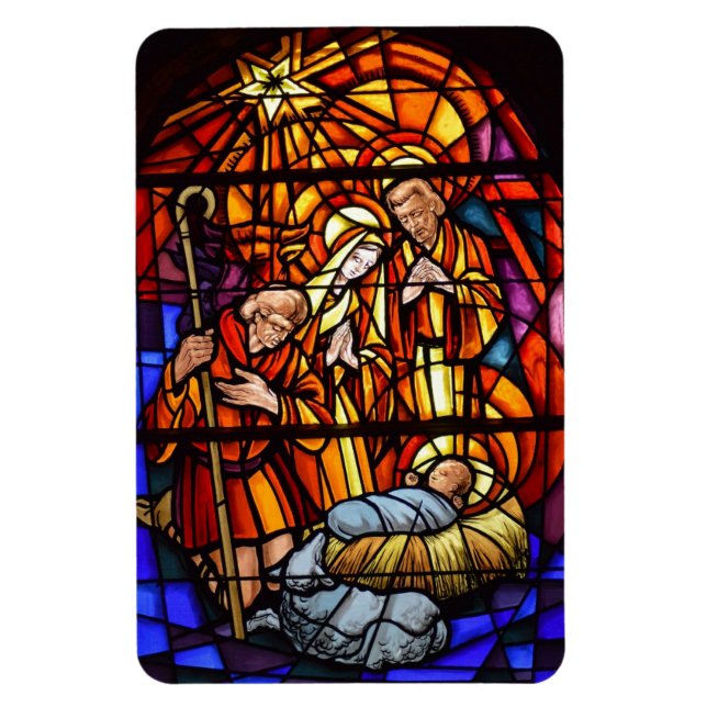 Imán Magnet de Navidades de Natividad de Vidrio Manchad (Vertical)